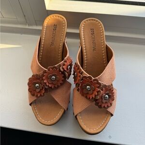 275 Central Floral Embellished Sandal Wedges